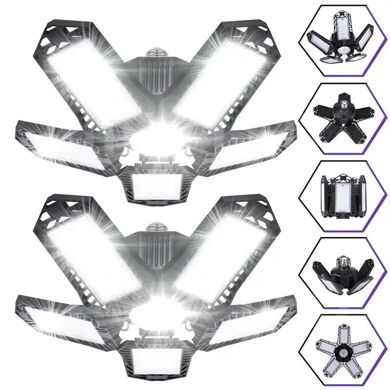 40W-80W LED Garage Light Bulbs - Adjustable Super Bright Shop Light